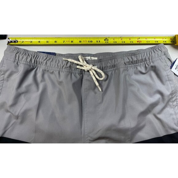Trinity Coast Mens Size XLT Swim Trunks w Drawstring Waist Colorblock Gray Black - Picture 3 of 13